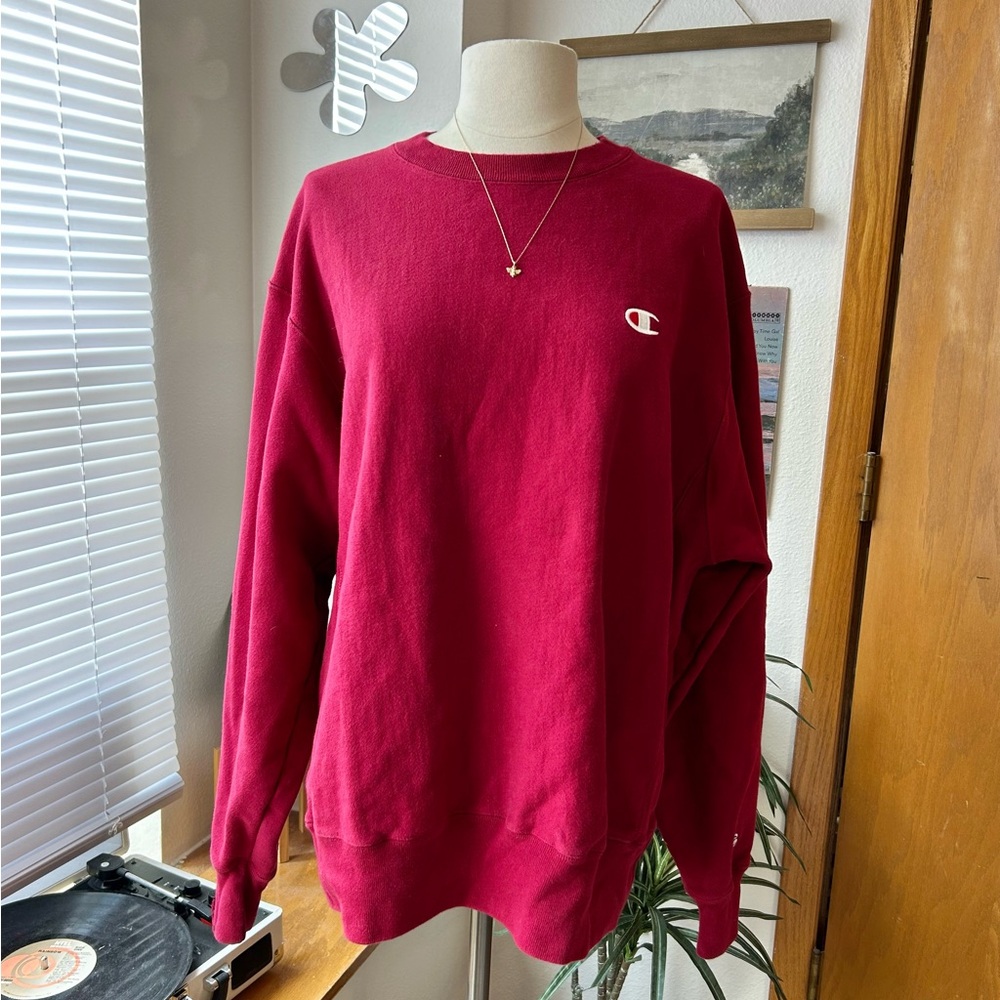 Red Champion Crewneck